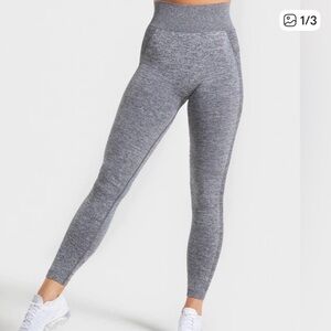 NWT Gymshark High Waisted Flex Charcoal Marl/Smokey Teal Leggings Size S